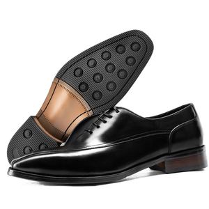 Zapatos Formales de Negocios para Hombre, Estilo Brogue, Punta Redonda, Estilo Coreano, Modernos, de Cuero Genuino, Otoñales, Impermeables - Product Image 3