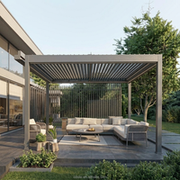 Pergola en aluminium 4x6m à toit à lames motorisées, ouverture électrique, imperméable, pour terrasse de villa moderne, prix abordable, directement de l'usine