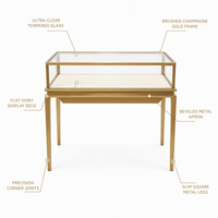 Vitrine de présentation de bijoux en acier inoxydable sur mesure avec verre haute transparence et éclairage LED pour les magasins de détail
