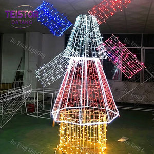 Décoration de Noël extérieure en forme de moulin à vent lumineux à LED, statue de moulin à vent illuminée - Product Image 4