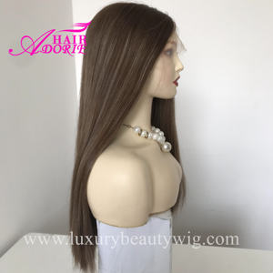 Fábrica de Pelucas Kosher, Pelucas Largas de Cabello Humano Brasileño con Frente de Encaje, Cabello Remy Marrón en Tamaños de <span class=keywords><strong>Gorra</strong></span> Pequeños y Grandes, Peluca Judía - Product Image 2