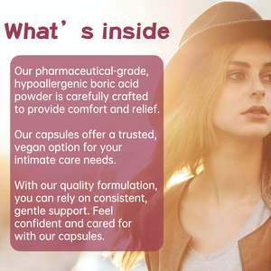 OEM ODM Yeni Ürün Borik Kapsüller 30 Kapsül/Şişe Koku Kontrolü Destekli Borik Asit Fitilleri Kadın Vajinal Sağlığı İçin - Product Image 4