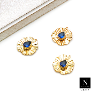 Mode féminine Poire à facettes 7x5 MM Poire Gemstone Handmade Charms Connector - Product Image 3