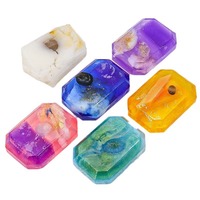 Savon artisanal de luxe en forme de cœur, transparent, avec cristaux de diamant, or et aurora, savon artisanal en cristal.