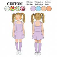 Vestido de Yoga para Niñas al por Mayor con Logotipo Personalizado, Transpirable, Cuello Cuadrado, Ajuste Holgado, Informal para Niñas, para Entrenamiento Diario, Escuela, Baile