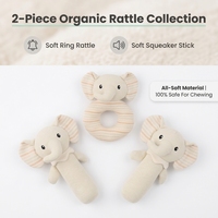 Ensemble de hochets doux en peluche pour bébé, anneau de préhension, hochet à tige en forme d'animal en peluche, jouet sensoriel pour nouveau-né, nourrisson et tout-petit, vente en gros OEM