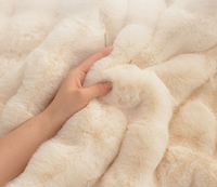 Faux lapin fourrure polaire ronde bulle tapis moelleux solide en peluche tapis de sol tapis pour chambre chevet salon canapé canapé