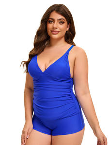 Traje de baño deportivo con diseño de espalda recortada con estampado de patrón sólido para mujer europea americana de talla grande Sexy transpirable - Product Image 4