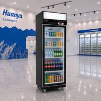 Réfrigérateur vertical commercial 400L en acier inoxydable 201, sans givre, pour boissons, avec porte verrouillable et affichage numérique