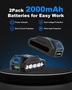 Tondeuse à gazon sans fil 20V <span class=keywords><strong>de</strong></span> 12 pouces avec alimentation automatique <span class=keywords><strong>de</strong></span> la ligne, 2 batteries et chargeur rapide, tondeuse à fil efficace - Product Image 5