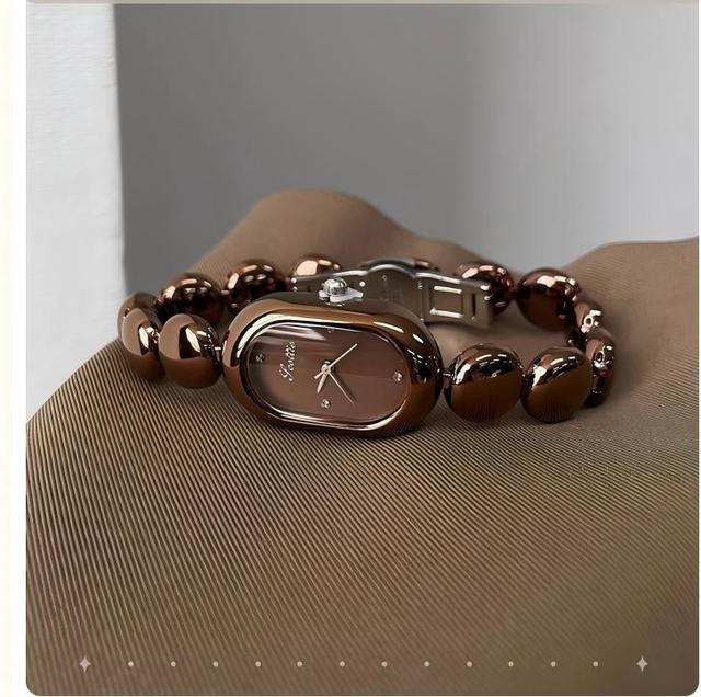 Coffee Bean Creative Design Retro Bracelet Style Brand Art Watch Women's High Beauty 2025 New Internet Celebrity Popular Women