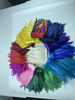 Franges de plumes de queue d'autruche teintées en gros, colorées, écologiques, sans azo, certifiées YOLAN pour le carnaval