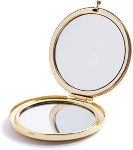 Miroir de poche compact personnalisé de luxe, double face, en métal, grossissant, pour cosmétiques - Product Image 2