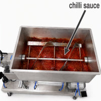 Machine de remplissage semi-automatique de bureau pour crème, fromage, mayonnaise, viande hachée et sauces, avec trémie de 100L en acier 316