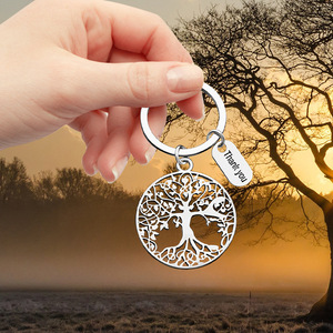 Porte-clés Arbre de Vie « Merci » – Cadeau de Thanksgiving, Fête des Pères, Fête des Enseignants, Remise de Diplôme – Porte-bonheur pour clés de voiture - Product Image 4