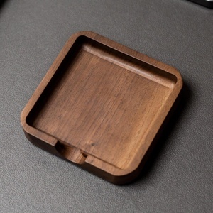 ที่ใส่โน้ตไม้วอลนัทแบบมีร่อง ขนาด 3.7 นิ้ว แผ่นบันทึกแบบแปะ กระดาษจัดระเบียบโต๊ะทำงาน สไตล์มินิมอล อุปกรณ์สำนักงานที่บ้าน ถาดไม้ขนาดเล็ก - Product Image 2