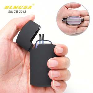 Lunettes de lecture pliables anti-lumière bleue avec étui, logo personnalisé, vente en gros, pour hommes et femmes, portables, télescopiques, pour presbytie - Product Image 2