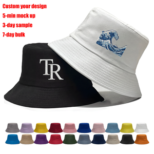 Solid Printed All Cotton Custom <strong>Bucket</strong> <strong>Hats</strong> Wholesale Embroidered Logo Wide Brim Blank Fisherman Caps Casual Plain <strong>Buckets</strong> <strong>Hats</strong> - Product Image 1