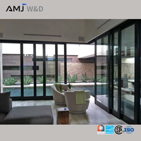Puertas Corredizas de Vidrio para Exteriores de Villas Modernas, Sistema de Doble Acristalamiento, Insonorizadas, Resistentes al Viento, Puerta Corrediza de Aluminio de 90 Grados