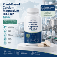 Comprimés de Calcium, Magnésium, D3 et K2 à base de plantes pour adultes – Soutien quotidien pour la santé osseuse