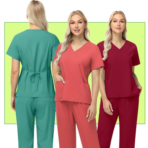 ชุดขัดผิวผ้ายืดป้องกันริ้วรอยระบายอากาศได้ดีชุดเครื่องแบบพยาบาลโรงพยาบาลชุดสครับทางการแพทย์สำหรับผู้หญิงชุดสครับจ็อกเกอร์ - Product Image 2