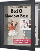 Cadre de présentation Shadow Box 8,5x11 avec plexiglas, grande vitrine Shadow Box pour table et mur, avec fond en feutre doux