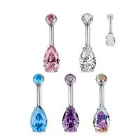 Xinfocus Anneau de nombril en titane 14G, piercing de nombril en acier inoxydable, bijoux de corps tendance pour femmes et hommes, piercing en titane G23