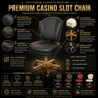Chaise de poker réglable SUCCESSOR pour casino, chaise de jeu avec table, en cuir et métal, chaises Vegas pour bar et usage commercial, OEM