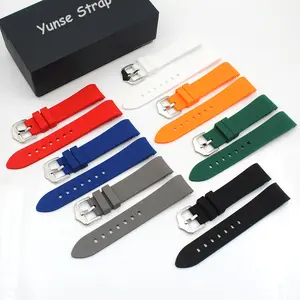 New Design High Quality Waterproof Silicone Watch Strap 18mm 20mm 22mm Sport Soft Rubber Watch Bands Curved End