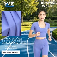 Tela de Nailon y Spandex Interlock de Alta Elasticidad que Absorbe la Humedad para Camisetas/Leggings/Sujetadores Deportivos
