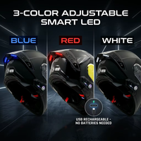 Helm Modular Flip Up PC & ABS Siap Pakai, Bersertifikasi DOT, Dilengkapi Lampu LED Pintar dan Visor Ganda, Pasokan Langsung Pabrik