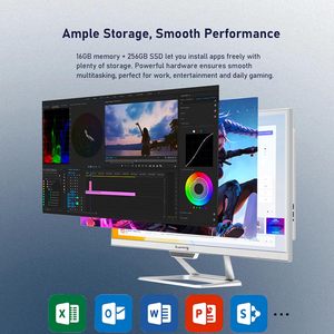 Computadora de Escritorio Todo en Uno Suevery de 21.5 Pulgadas, Core I5, 16 GB de RAM, 256 GB de Almacenamiento, Blanca, para Uso Comercial y Educativo - Product Image 3