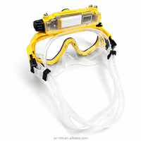 Masque de plongée sous-marine HD avec lentille en verre trempé sur ordonnance, en silicone et ABS, étanche, pour la plongée sportive et l'enregistrement vidéo en mer