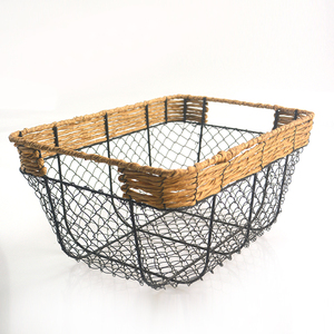 Nhà Máy Bán Hàng Nóng Thiết Lập 3 Hình Chữ Nhật Lưu Trữ Khác Giỏ Dệt Dã Ngoại Giỏ Dây Lưới Giỏ Trái Cây Sắt Nhựa Mây - Product Image 6