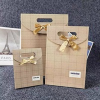 Sac de courses en papier kraft brun imprimé avec logo personnalisé, poignée en corde de coton, idéal pour bijoux faits main, cadeaux, gâteaux et sucre