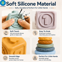 Jouet d'empilage Montessori en silicone souple et couineur, blocs souples, anneaux d'empilage Koala, jouet cognitif 6 en 1, CPC CE pour bébés de 6 mois et plus