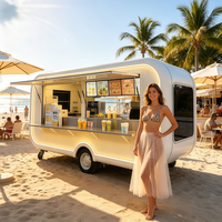 Designs de camions de restauration en acier inoxydable personnalisés, charmants et uniques, résistants à la rouille, pour une utilisation en extérieur en bord de mer