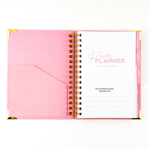 Agenda/Diario/Planificador Personalizado con Logotipo <span class=keywords><strong>2022</strong></span> <span class=keywords><strong>2023</strong></span> A5 Rosa Espiral Semanal y Mensual para Manifestación de Objetivos - Product Image 4