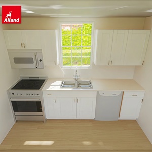 Ensemble de meubles de <span class=keywords><strong>cuisine</strong></span> bas en MDF Alland Classic Small avec évier, armoires de <span class=keywords><strong>cuisine</strong></span> modulaires blanches style Shaker pour la maison - Product Image 2
