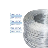 28/26/24/22/20/18AWG 2468 Cable eléctrico de cobre estañado Flexible de 2 núcleos Cable paralelo transparente para fuente de alimentación de CC de luz LED