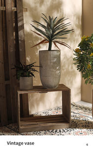 P215 interior sala de estar limoneros plantas verdes nórdico alto cilíndrico falso cemento magnesia extra grande maceta - Product Image 2