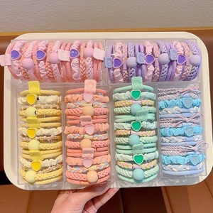 Women Colorful Hair Ties Set <strong>Braided</strong> Elastic Bands with Beads and Hearts Adorable <strong>Accessories</strong> for Daily Hairstyling and Events - Product Image 6