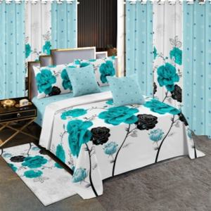 Nouveauté, vente en gros, ensemble <span class=keywords><strong>de</strong></span> literie à fleurs imprimées à prix avantageux, 13 pièces, avec <span class=keywords><strong>rideaux</strong></span> assortis - Product Image 6