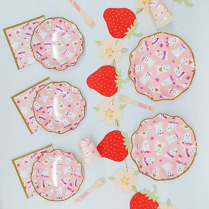 DAMAI Festival Pink Ghost Theme Shaped Disposable Dessert Plates Party Supplies Paper Plate Cup Napkin Halloween Party Tableware - Product Image 6