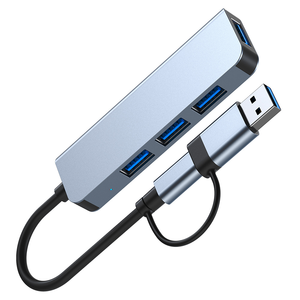 ฮับ USB-C คุณภาพสูง 4 พอ<span class=keywords><strong>ร์</strong></span>ต พร้อม USB3.0 (5Gbps) วัสดุอะลูมิเ<span class=keywords><strong>น</strong></span>ียมอัลลอย สำหรับ <span class=keywords><strong>MacBook</strong></span> แล็ปท็อป และจอภาพ - Product Image 4