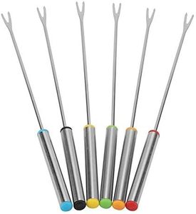 Juego de 6 Tenedores y Palillos para Barbacoa de Acero Inoxidable Resistentes al Calor, Accesorios para Barbacoa al Aire Libre, Incluye Tenedores para Hot Pot - Product Image 1