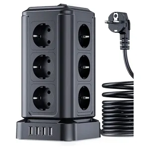 EU plug electrical outlet wireless with usb multi-outlet power strip 12 way 4 USB