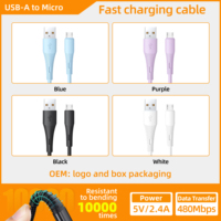 Kabel Data Mini Tipe-C Putih OEM Kustom 5 Tembaga 27W PD Pengisian Cepat Bahan TPE untuk Ponsel & Jam Tangan Pintar