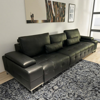 Grand Canapé d'Angle Moderne Fauteuil Bulle Moelleux avec Rembourrage en Cuir Véritable et Éponge pour Salon