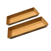 Vente chaude Barquette alimentaire jetable en papier kraft recyclable avec lamination brillante et couvercle transparent en PET pour sushi/collations/pâtisserie et sucre